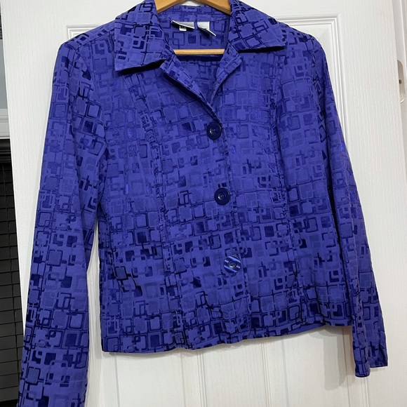 Chico’s Periwinkle Jacket Size 1 (Medium) - Picture 1 of 5